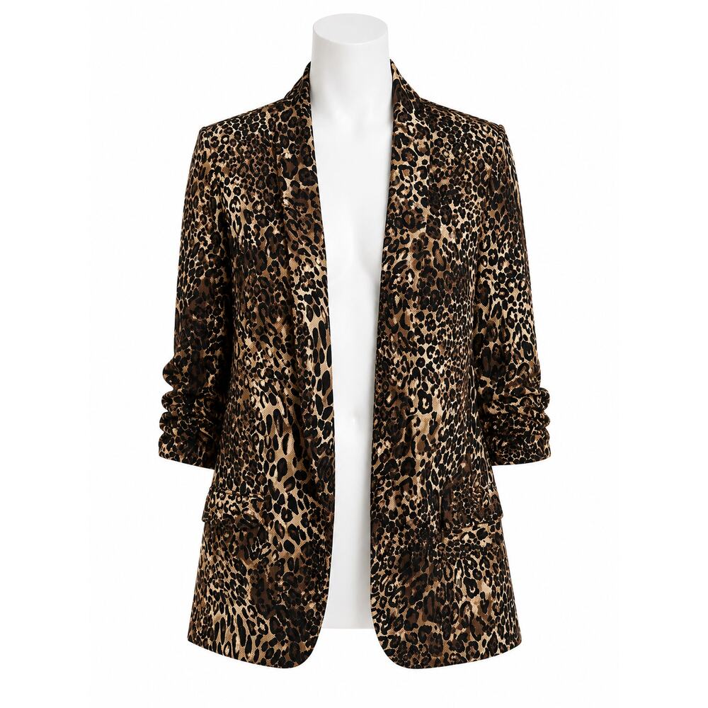 Bar III Women’s Animal Print Boyfriend Blazer Jacket - Size Large - NWT